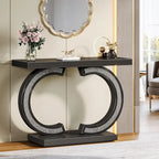 Console argentée, table d'entrée avec miroir de 39 pouces pour l'entrée