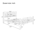 Lit plateforme en bois avec tête et pied de lit capitonnés, sommier à lattes en bois, profil bas, sans besoin de sommier tapissier