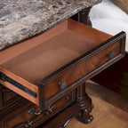 Ensemble de chambre à coucher traditionnel 3 pièces Eugene de Furniture of America, panneaux en bois de cerisier foncé