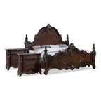 Ensemble de chambre à coucher traditionnel 3 pièces Eugene de Furniture of America, panneaux en bois de cerisier foncé