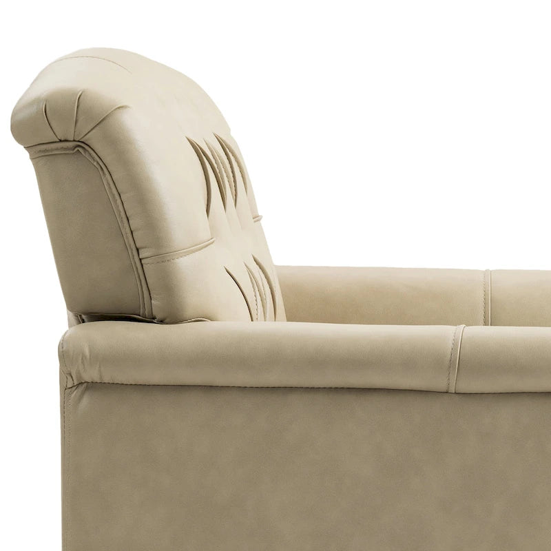 Ensemble de 2 fauteuils d'appoint capitonnés en similicuir végan, avec garniture cloutée