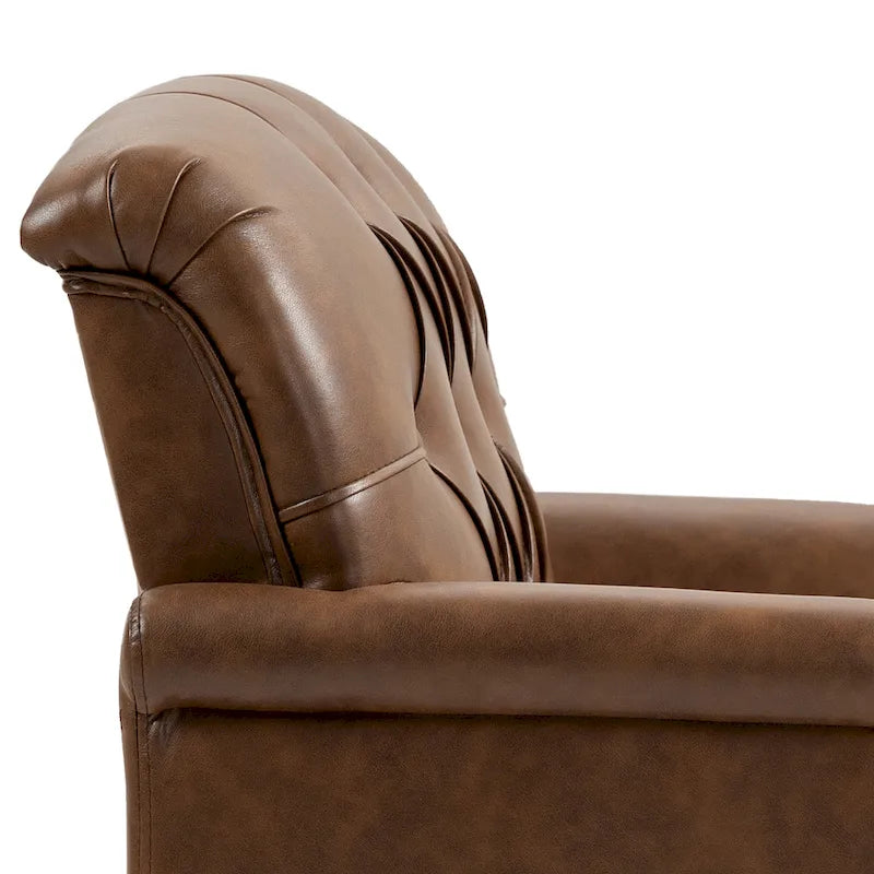 Ensemble de 2 fauteuils d'appoint capitonnés en similicuir végan, avec garniture cloutée