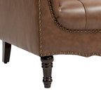 Ensemble de 2 fauteuils d'appoint capitonnés en similicuir végan, avec garniture cloutée