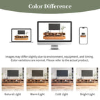 Meuble TV autoportant avec 4 tiroirs et rangement transparent en acrylique pour téléviseurs jusqu'à 75 pouces