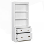 Bibliothèque haute polyvalente avec éclairage LED et multiples options de rangement pour la maison