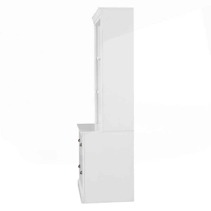 Bibliothèque haute polyvalente avec éclairage LED et multiples options de rangement pour la maison