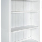 Bibliothèque haute polyvalente avec éclairage LED et multiples options de rangement pour la maison