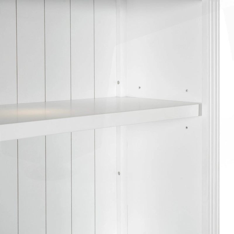 Bibliothèque haute polyvalente avec éclairage LED et multiples options de rangement pour la maison