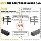Lit superposé robuste en métal noir pour adulte, lit superposé bas avec échelle et barrières de sécurité