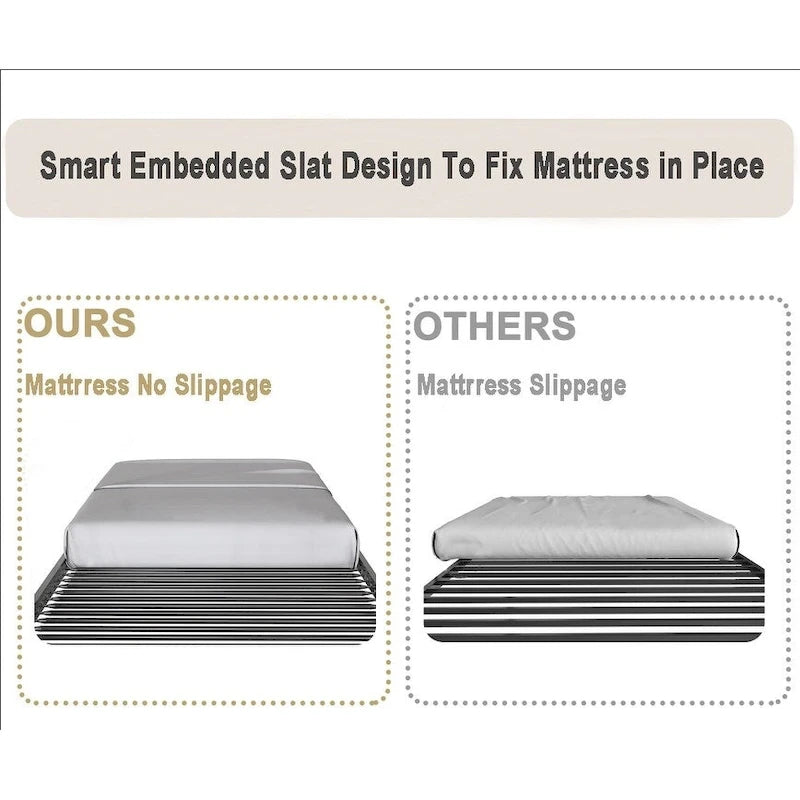 Lit superposé robuste en métal noir pour adulte, lit superposé bas avec échelle et barrières de sécurité