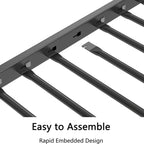 Lit superposé robuste en métal noir pour adulte, lit superposé bas avec échelle et barrières de sécurité