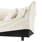 Canapé d'angle 2 places en chenille 83,4 avec poufs