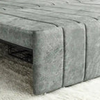 Canapé-lit gigogne 3 en 1 moderne, capitonné, avec accoudoirs arrondis et clous décoratifs en cuivre, futon convertible 3 places, noir