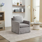 Modern 29.92 Chenille 360 Swivel Accent Chair with Solid Wood Frame and Removable Back Cushion
