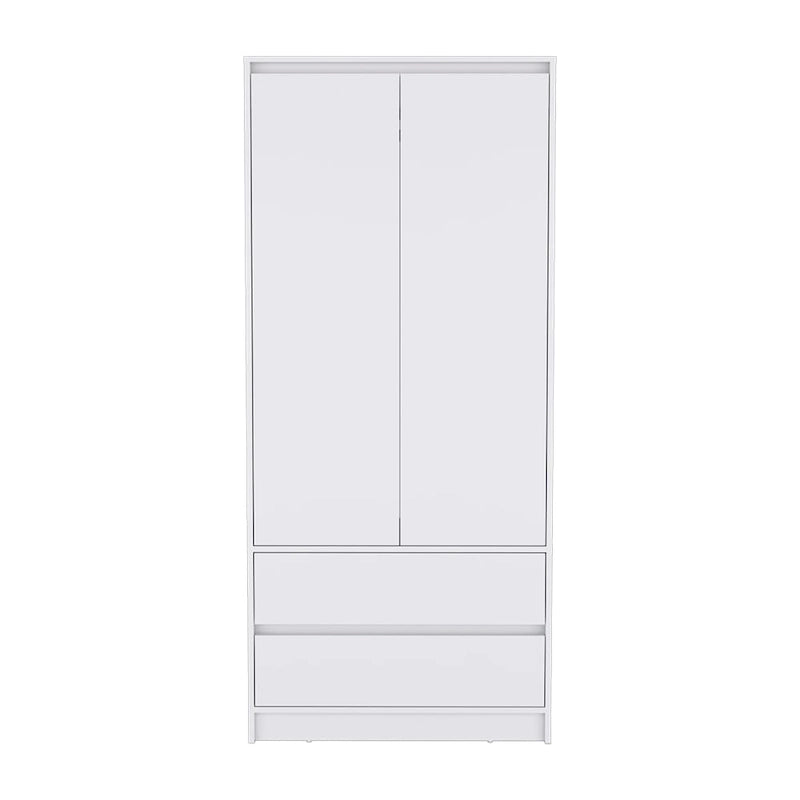 Armoire moderne à double porte avec penderie et deux tiroirs pour chambre à coucher (20,47 €).
