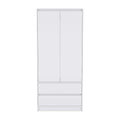 Armoire moderne à double porte avec penderie et deux tiroirs pour chambre à coucher (20,47 €).