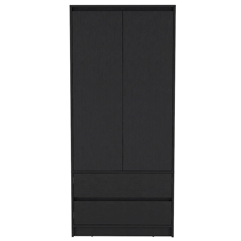 Armoire moderne à double porte avec penderie et deux tiroirs pour chambre à coucher (20,47 €).