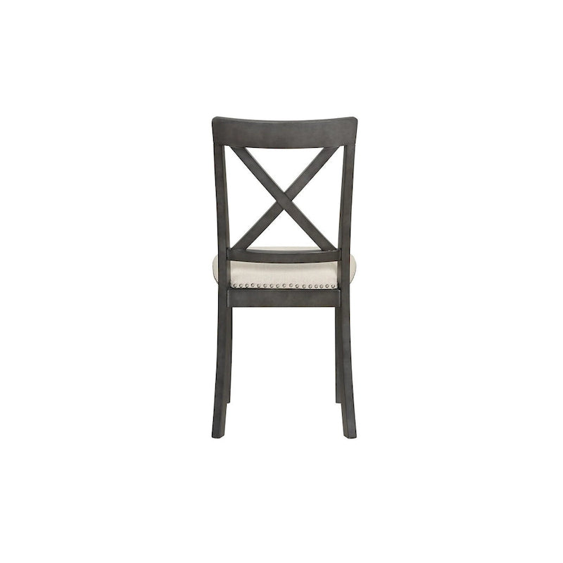 Ensemble de salle à manger moderne en bois 5 pièces avec table ronde et 4 chaises rembourrées