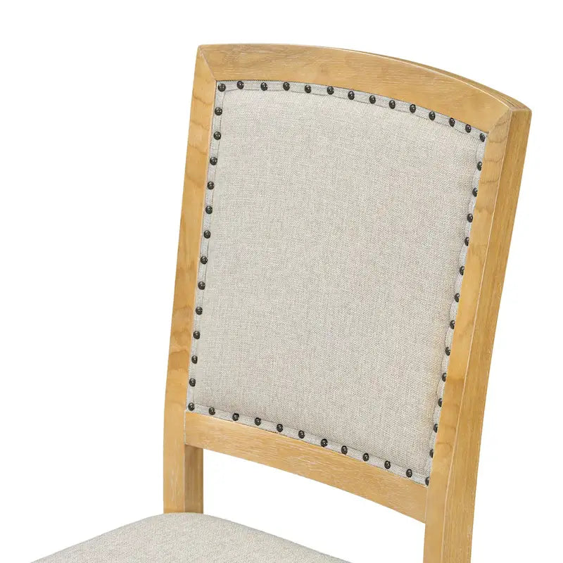 Ensemble de salle à manger en bois 7 pièces avec table extensible et 6 chaises