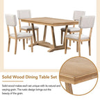 Ensemble de salle à manger en bois 5 pièces comprenant une table rectangulaire de 59 pouces et 4 chaises