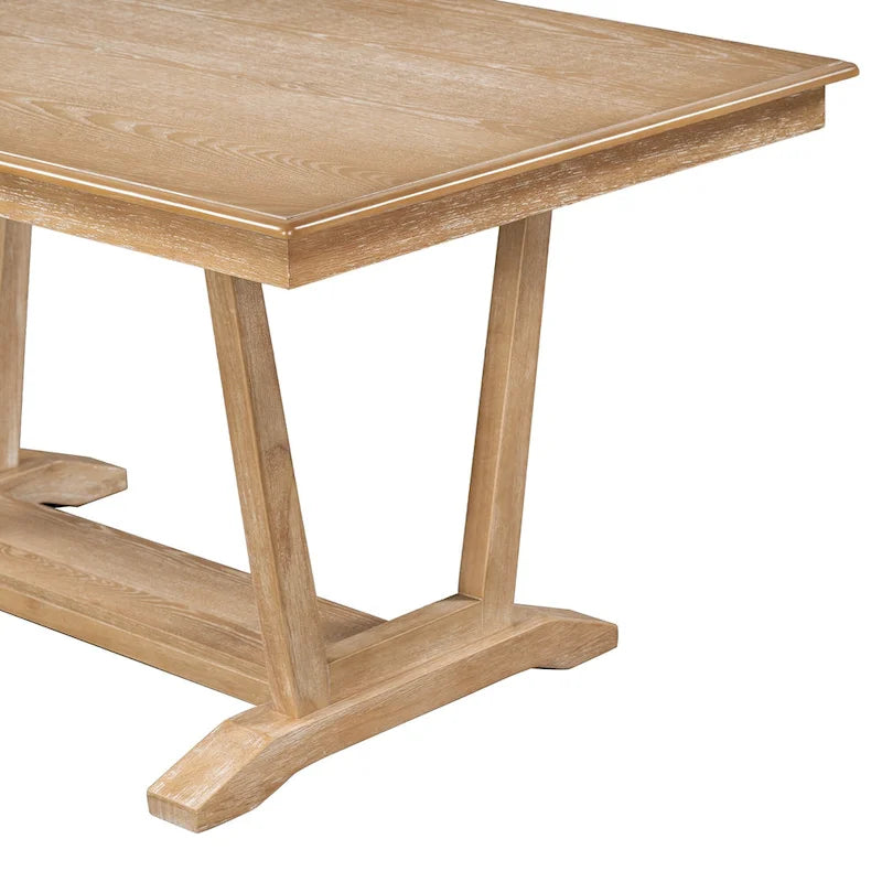 Ensemble de salle à manger en bois 5 pièces comprenant une table rectangulaire de 59 pouces et 4 chaises