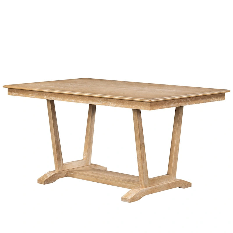 Ensemble de salle à manger en bois 5 pièces comprenant une table rectangulaire de 59 pouces et 4 chaises