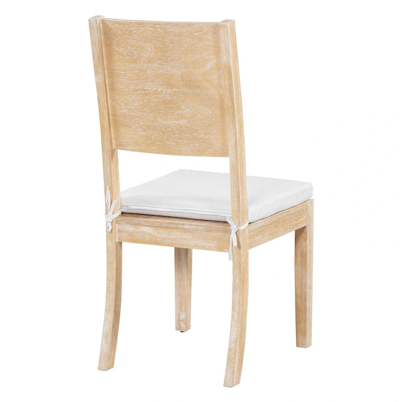 Ensemble de salle à manger moderne 6 pièces avec table, chaises, coussins amovibles, étagère de rangement et banc.