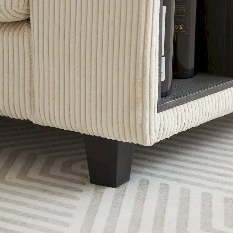 Canapé d'angle modulable en velours côtelé de 102,75 pouces avec rangement