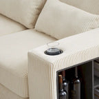 Canapé d'angle modulable en velours côtelé de 102,75 pouces avec rangement