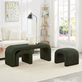 Ensemble de 3 bancs modernes en forme de U, poufs Teddy pour entrée, chambre ou pied de lit, ensemble de 3 petits repose-pieds pour canapé