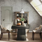 Table de salle à manger carrée de 80 cm pour 4 personnes, style campagnard - 80 cm de profondeur x 80 cm de largeur x 75 cm de hauteur