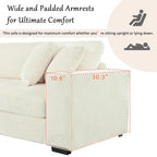 Canapé d'angle Mirod grand format avec coussins épais, porte-gobelets et ports de chargement intégrés