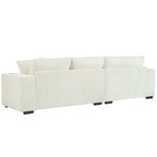 Canapé d'angle Mirod grand format avec coussins épais, porte-gobelets et ports de chargement intégrés