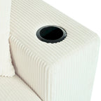 Canapé d'angle Mirod grand format avec coussins épais, porte-gobelets et ports de chargement intégrés