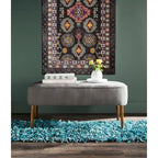 Banc SAFAVIEH Ariane en laine orange style Mid-Century - 39,6 x 19,9 x 18,3 - 40 po L x 20 po P x 18 po H