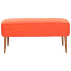 Banc SAFAVIEH Ariane en laine orange style Mid-Century - 39,6 x 19,9 x 18,3 - 40 po L x 20 po P x 18 po H