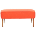 SAFAVIEH Ariane Mid Century Orange Wool Bench - 39.6 x 19.9 x 18.3 - 40Wx20Dx18H