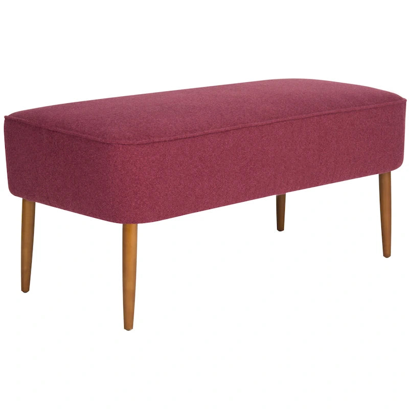 Banc SAFAVIEH Ariane en laine orange style Mid-Century - 39,6 x 19,9 x 18,3 - 40 po L x 20 po P x 18 po H