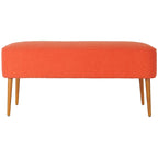Banc SAFAVIEH Ariane en laine orange style Mid-Century - 39,6 x 19,9 x 18,3 - 40 po L x 20 po P x 18 po H