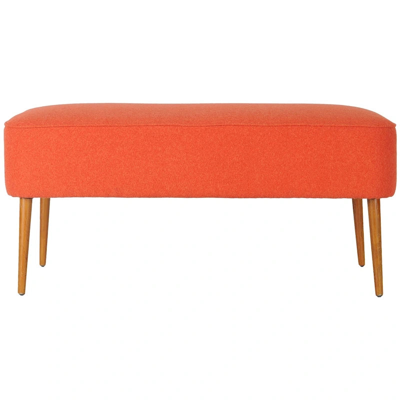 Banc SAFAVIEH Ariane en laine orange style Mid-Century - 39,6 x 19,9 x 18,3 - 40 po L x 20 po P x 18 po H