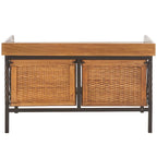 Banc de rangement SAFAVIEH Vasilija en étain antique/frêne clair - 33 x 15,7 x 20 cm - 33 cm (L) x 16 cm (P) x 20 cm (H)