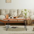 Oval Natural Reclaimed Wood Foldable Cocktail Table - 24.00 x 44.00 x 18.00