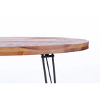 Table basse ovale pliable en bois naturel recyclé - 24,00 x 44,00 x 18,00