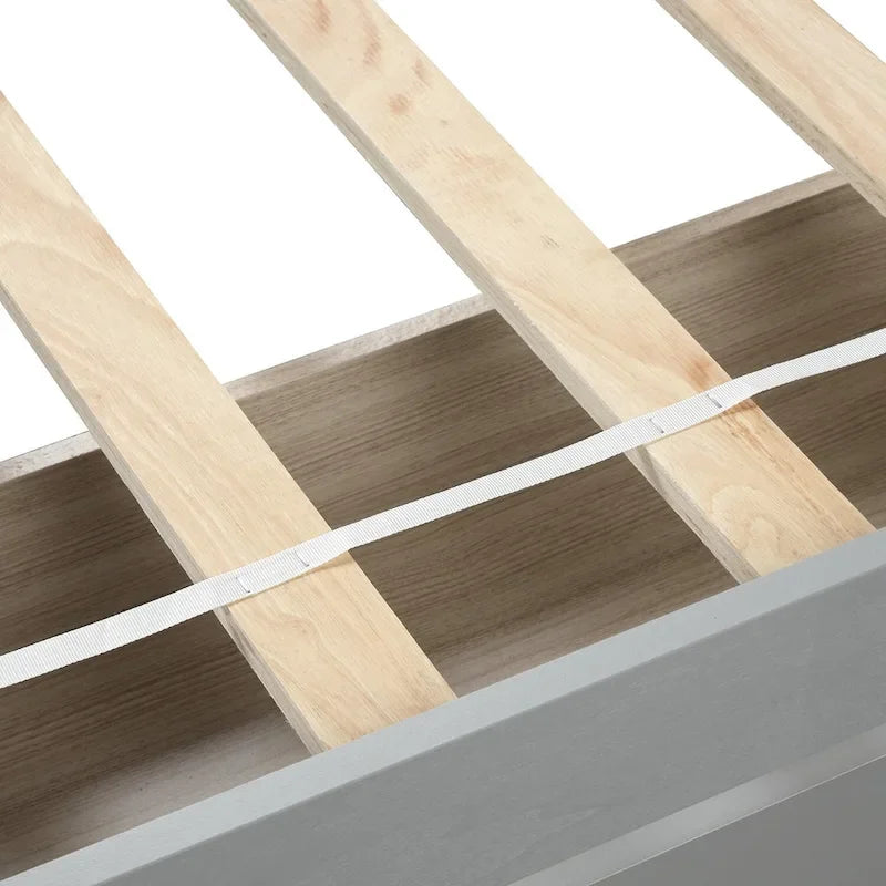 Lit plateforme en bois pour une personne avec tiroirs