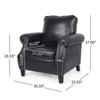Fauteuil club Dowd en similicuir avec garniture cloutée par Christopher Knight Home