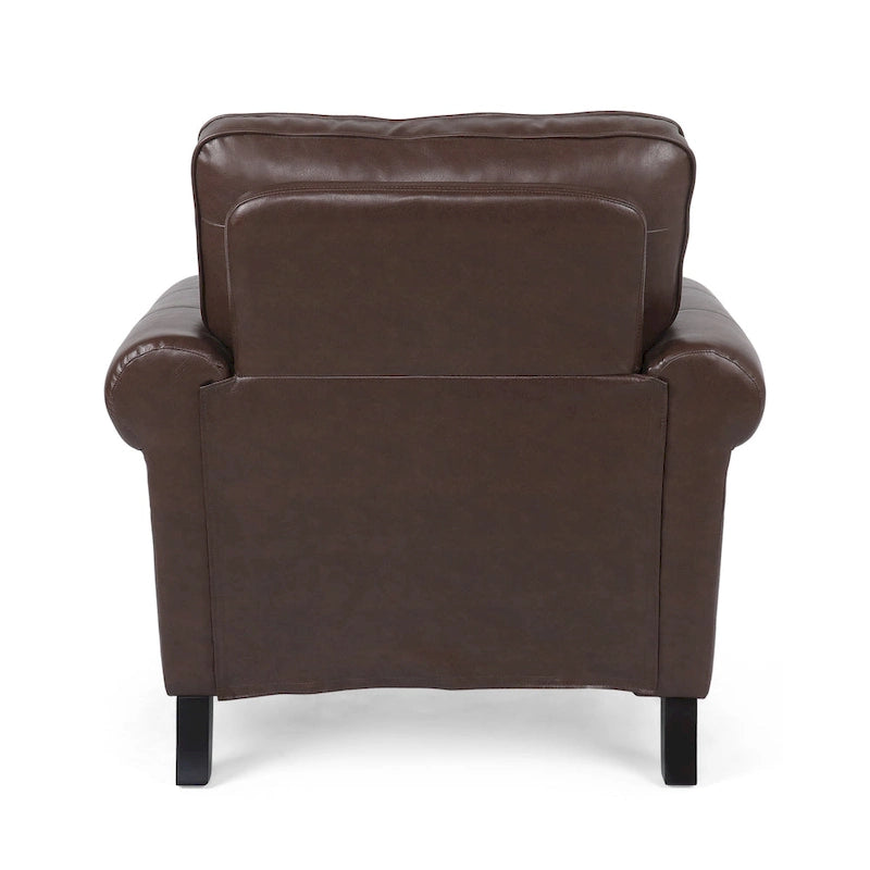 Fauteuil club Dowd en similicuir avec garniture cloutée par Christopher Knight Home