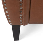 Fauteuil club Dowd en similicuir avec garniture cloutée par Christopher Knight Home