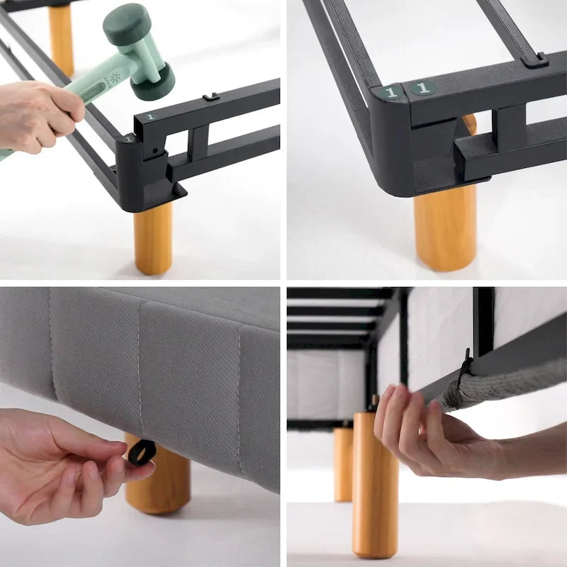 Sommier métallique gris Priage by ZINUS GOOD DESIGN, lauréat du prix Priage, pour lit plateforme de 28 cm (11 pouces).