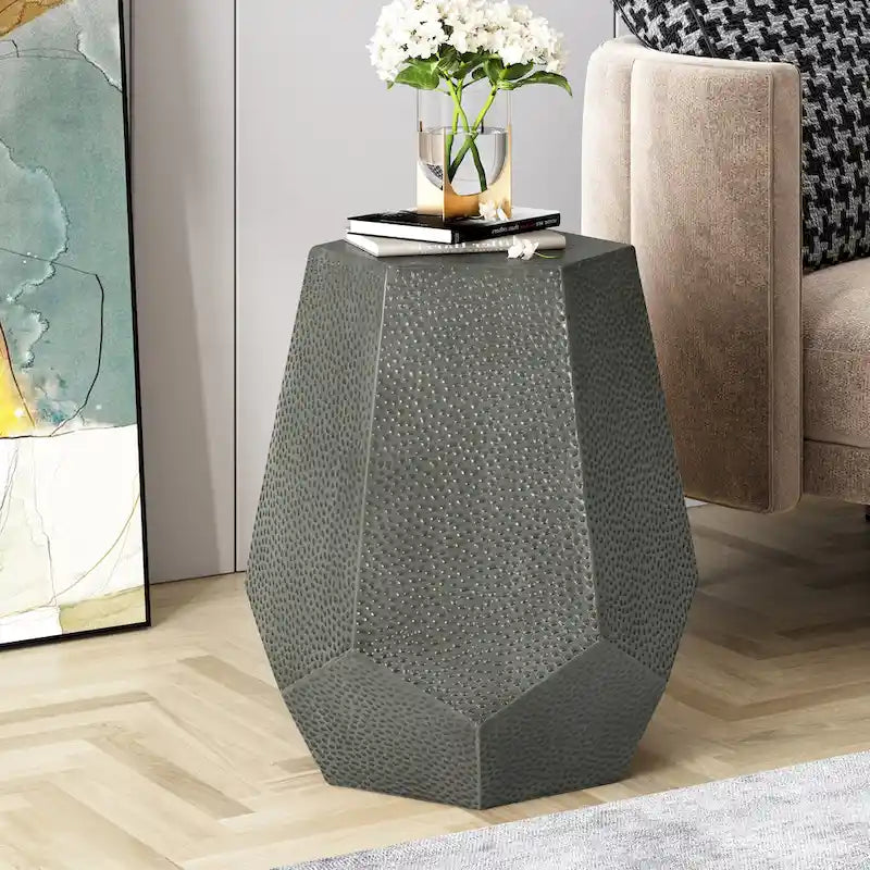 Pamsha Hammered Iron Geometric Side Table by Christopher Knight Home