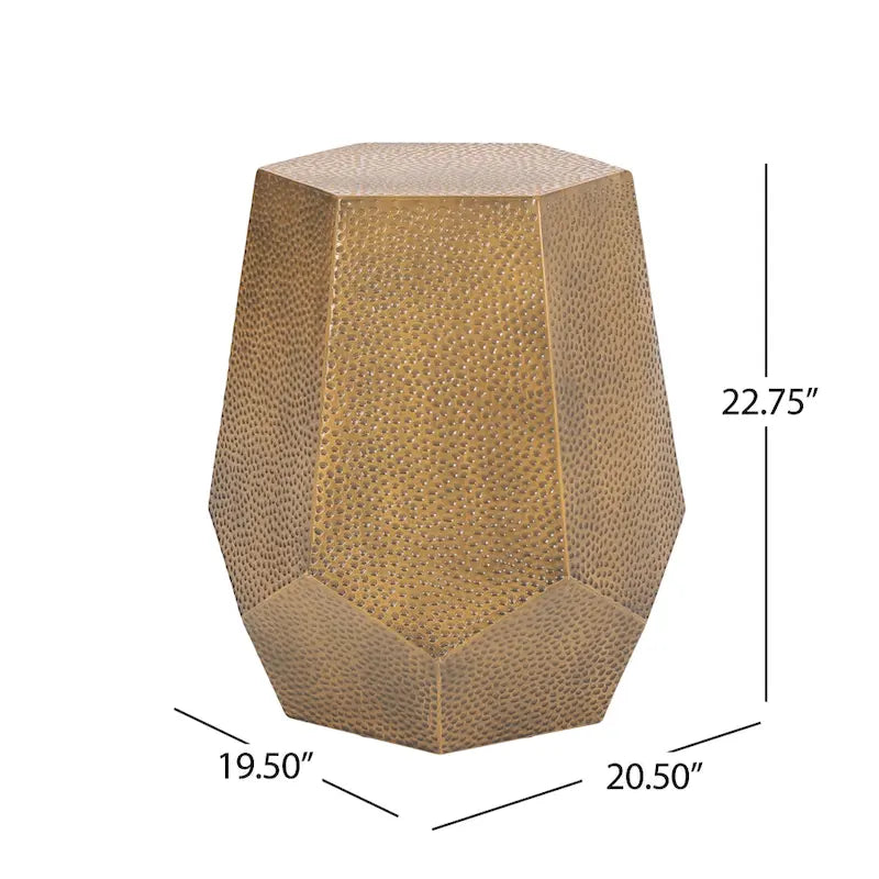 Table d'appoint géométrique en fer martelé Pamsha par Christopher Knight Home